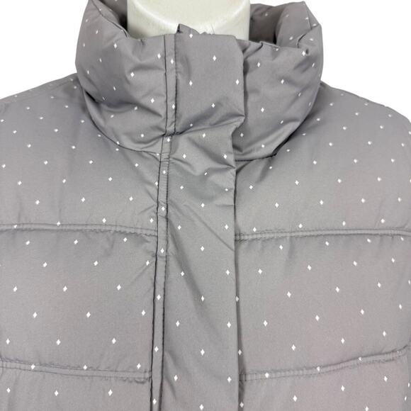 Gap Puffer Quilted Womens Vest Jacket Gray White Polka Dot Sleeveless Coat sz M - Picture 4 of 16